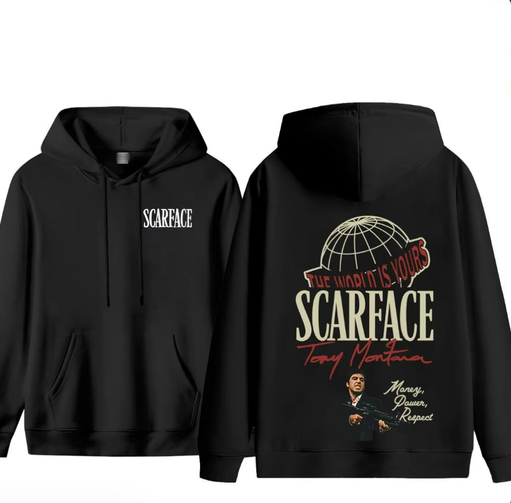 Scarface The World Is Yours Design With Tony Montana 2 Sides T-Shirt/Sweatshirt/Hoodie