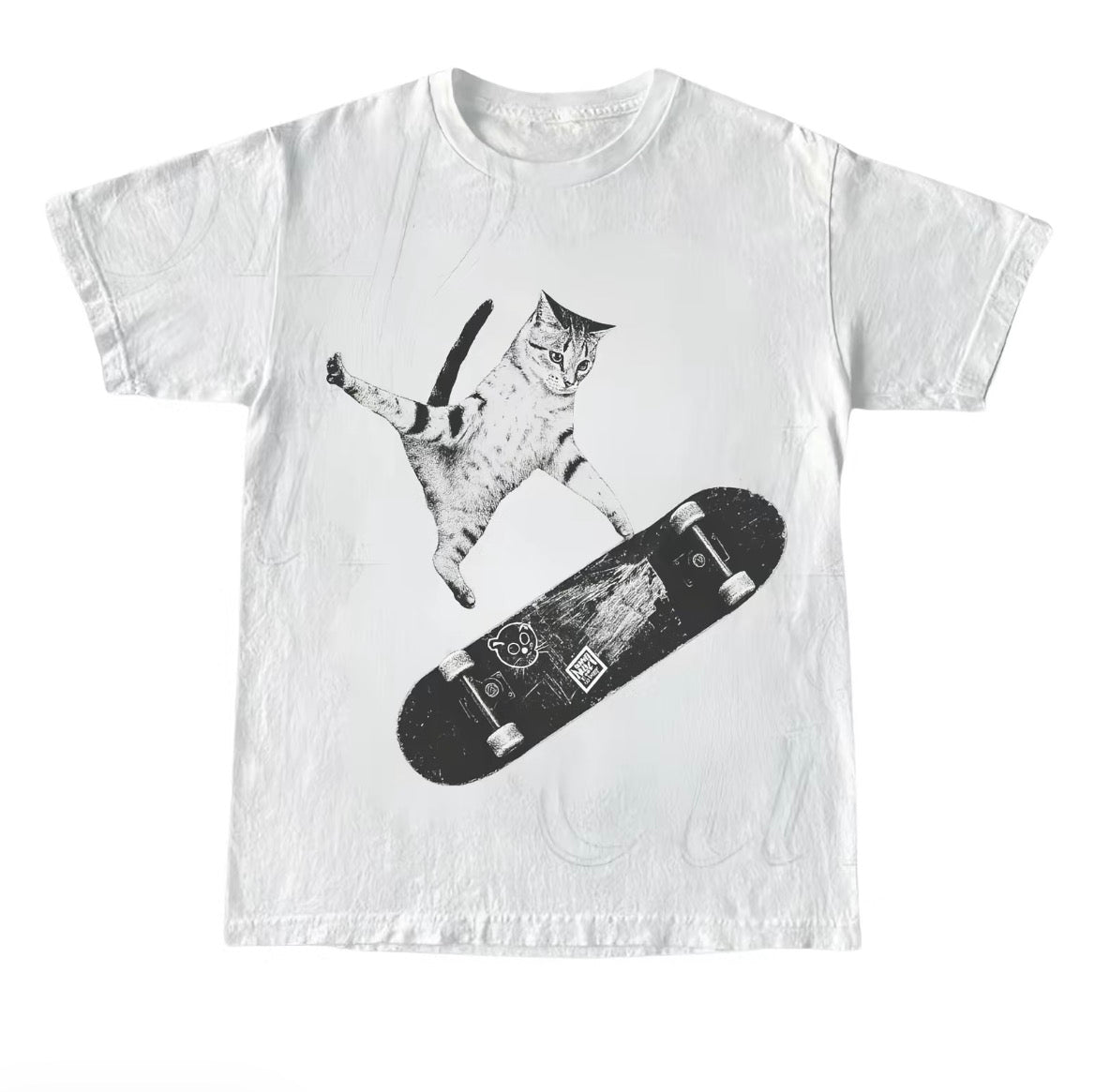 Vintage Style Emo Skater Cat Graphic Fantasy Kitten T-Shirt/Sweatshirt/Hoodie