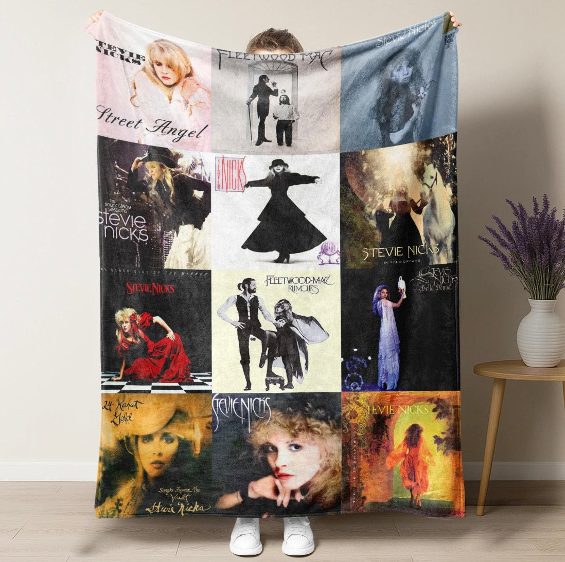 Stevie Nicks & Fleetwood Mac Album Covers Collage Flannel Blanket