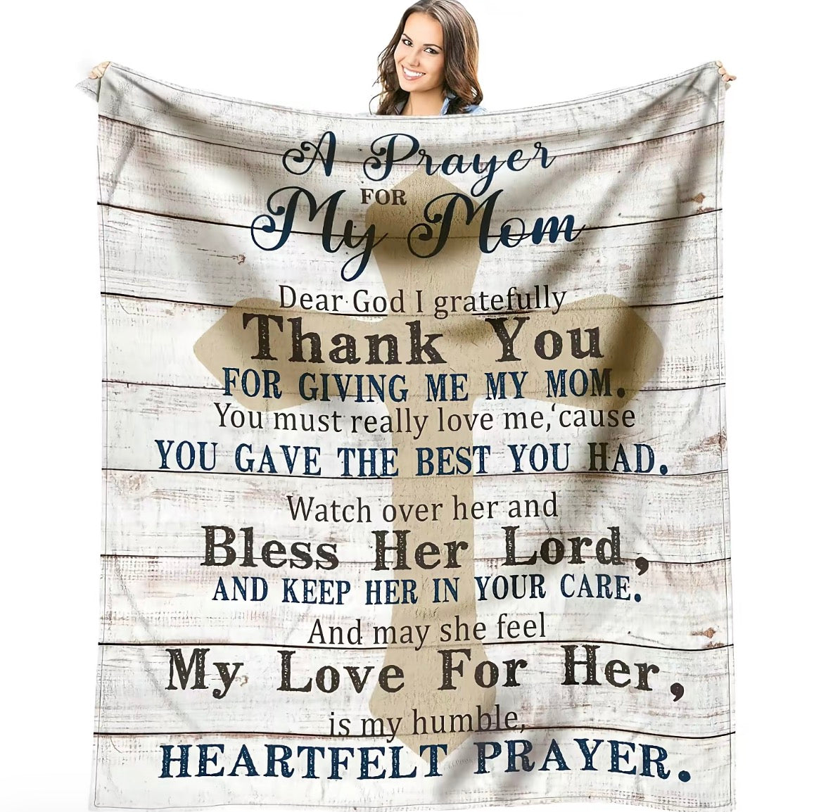 A Prayer For My Mom Flannel Blanket