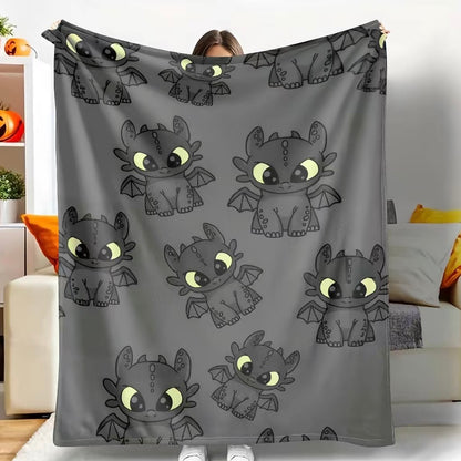 Toothless Dragon Cartoon Flannel Blanket