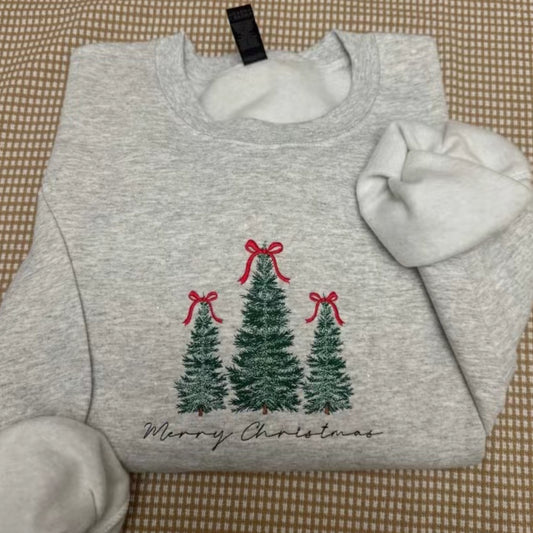 Christmas Trees Merry Christmas Unisex Embroidered T-Shirt/Sweatshirt/Hoodie