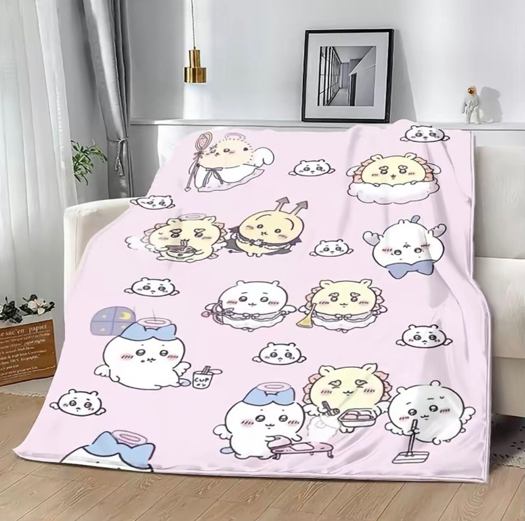 Cute Cartoon Chiikawa Usagi Flannel Blanket