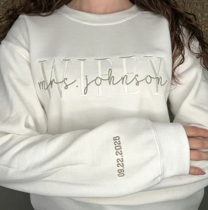 Wifey Personalized Embroidered T-Shirt/Sweatshirt/Hoodie