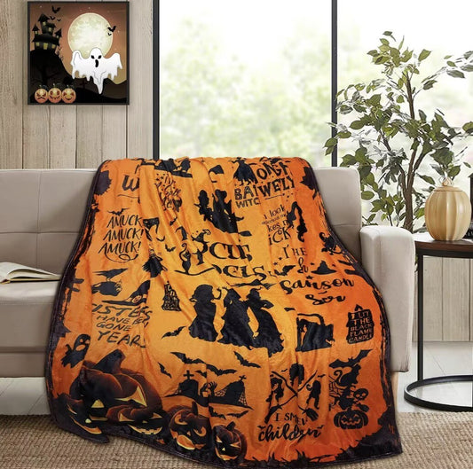 Witch Halloween Decorations Flannel Blanket