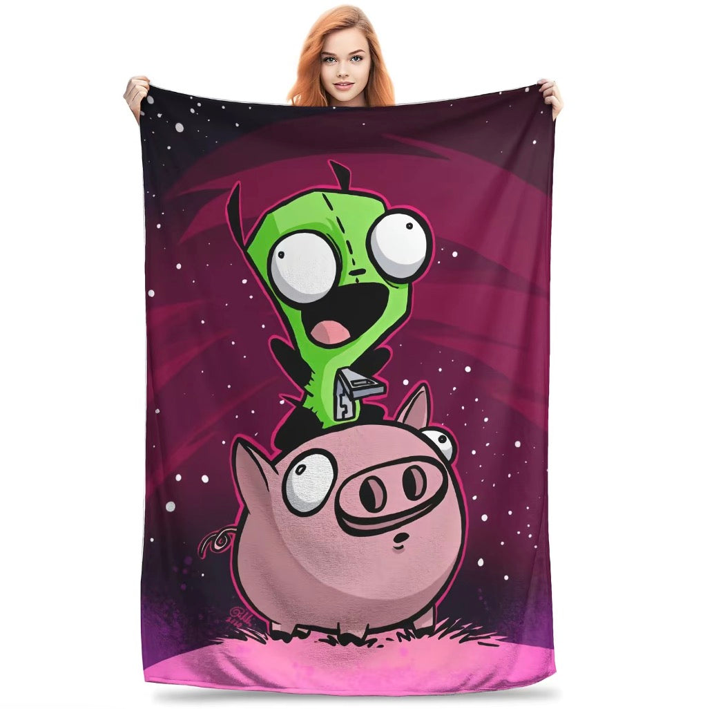 Invader Zim Gir Dib Robot Flannel Blanket